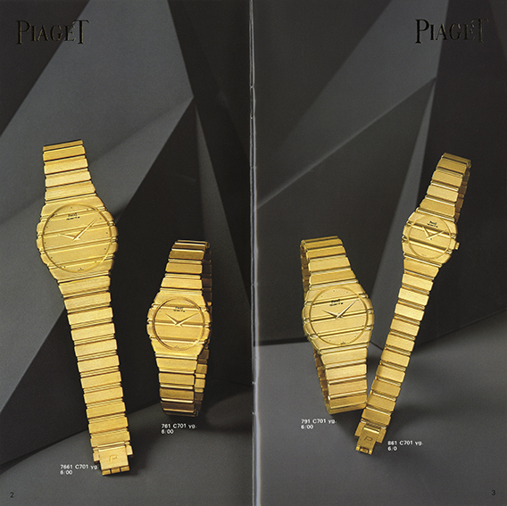 Piaget Polo advertising from 1982, capturing the early years of the collection and the unmistakable gadroon design that defined its identity until today (Piaget)