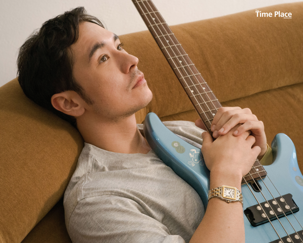 On Jerome Kurnia: Panthere de Cartier Watch in Steel/Gold.