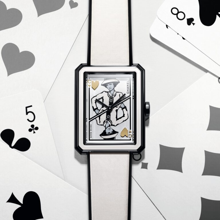 In the BOY·FRIEND Coco Game, Mademoiselle Chanel is envisioned as the Queen of Hearts