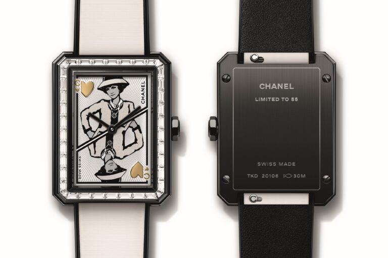 The BOY·FRIEND Coco Game is also available in a gem-set version, with baguette-cut diamonds adorning the bezel