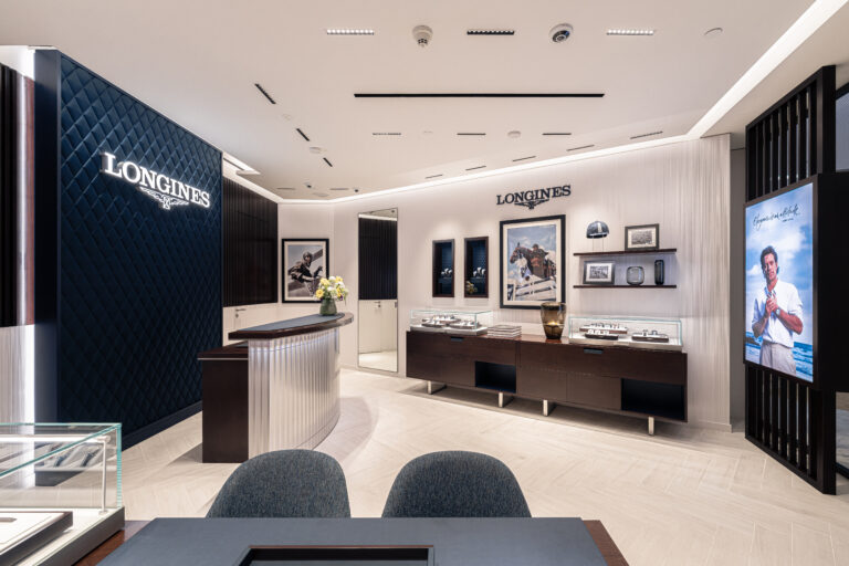 Subtle design references to the brand's enduring passions, including equestrian sports and aviation, can be seen throughout the premises.